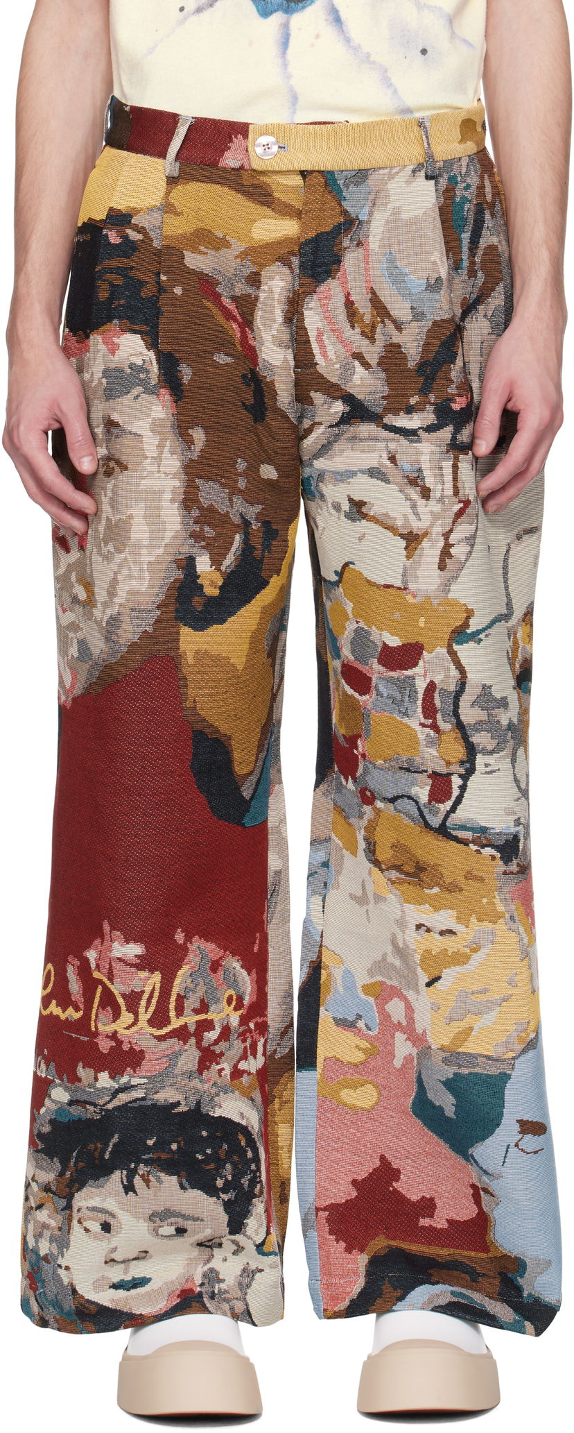 Штани KidSuper KidSuper Jacquard Paintings Double Pleated Trousers Різнокольоровий | SS25-PT-06