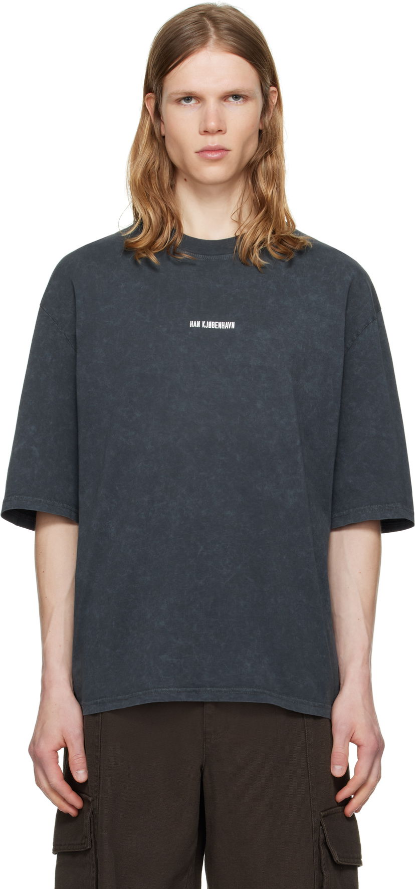 Футболка Han Kjøbenhavn Han Kjobenhavn Monogram Oversized T-Shirt Сірий | M-134555