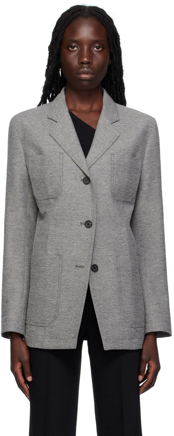 Куртка TOTEME Notched Lapel Pocket Blazer Сірий | 233-3011-278