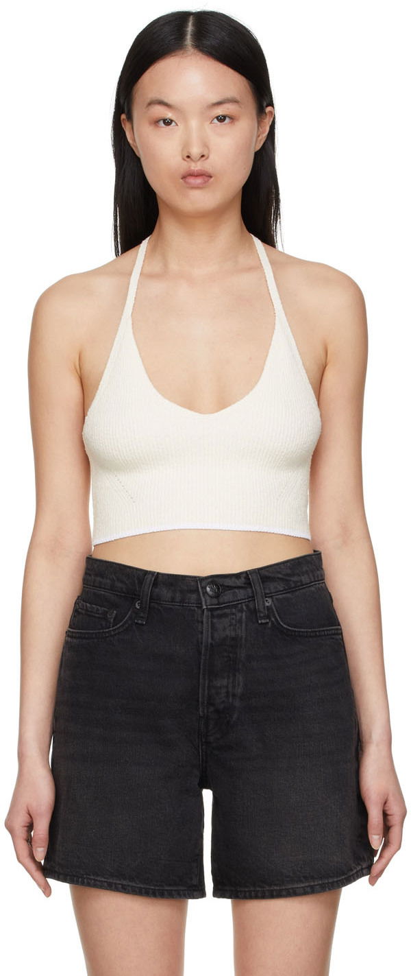 Безрукавка rag & bone Ribbed Knit Halter Top білий | WAS22S025CS25