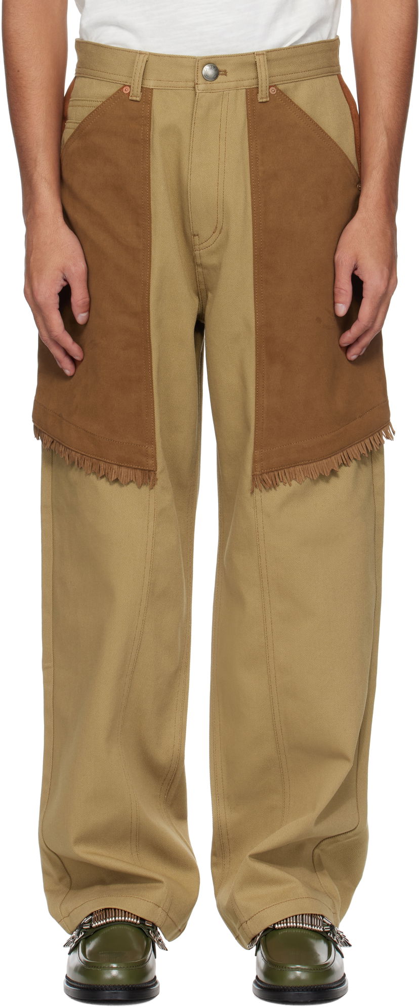 Штани карго Andersson Bell Andersson Bell Cowboy Wrap Jeans бежевий | apa784m