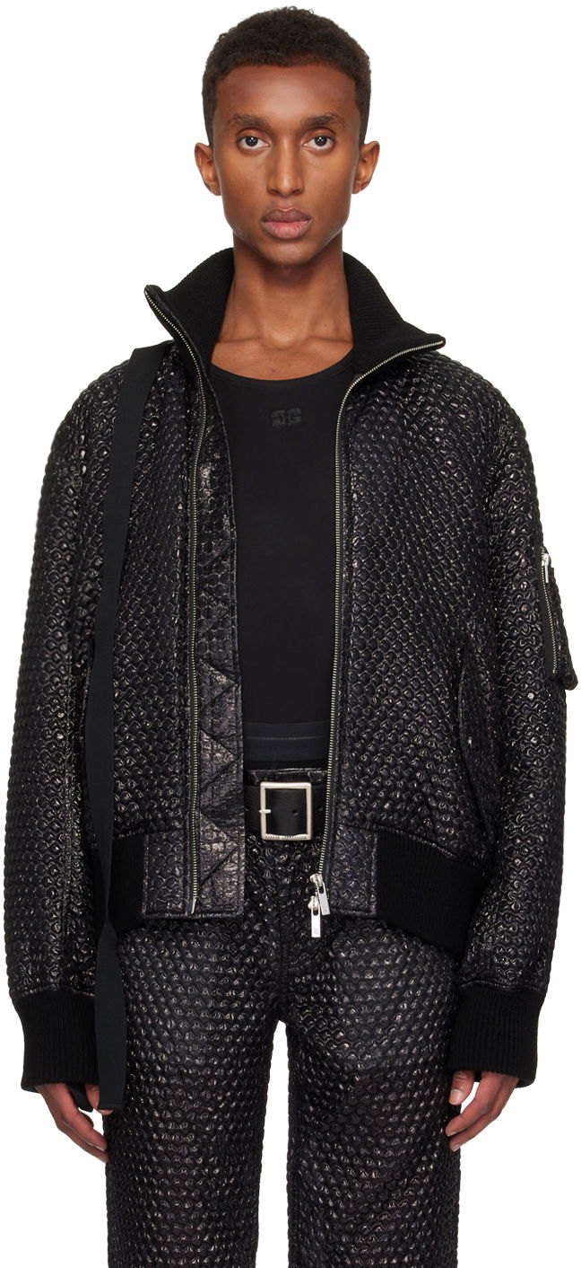 Куртка бомбер Helmut Lang Helmut Lang Seatbelt Down Bomber Jacket чорний | O06HM199