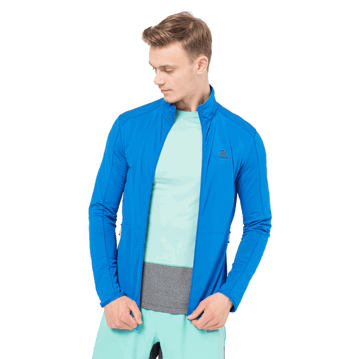 Світшоти Salomon OUTRACK Full Zip Mid-Layer Jacket Синій | LC1711700, 0