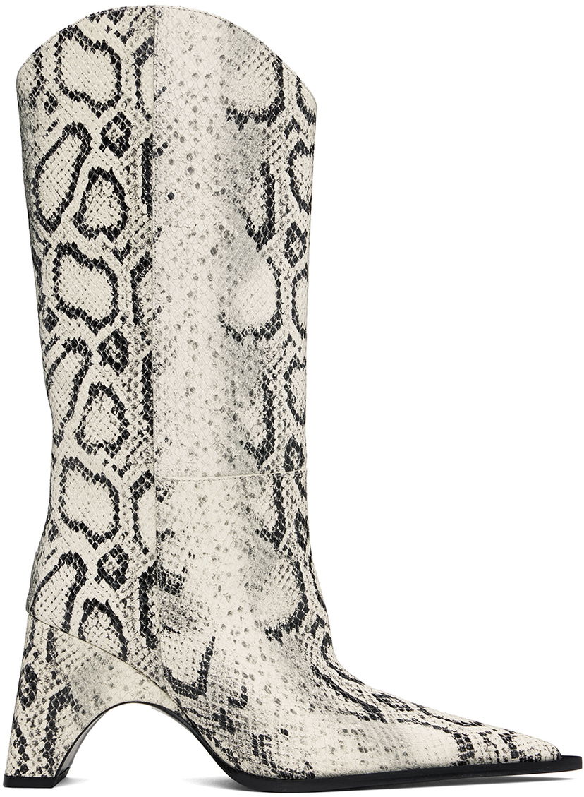 Кросівки та взуття Coperni Snake Print Bridge Cowboy Boots білий | COPSH16F6003