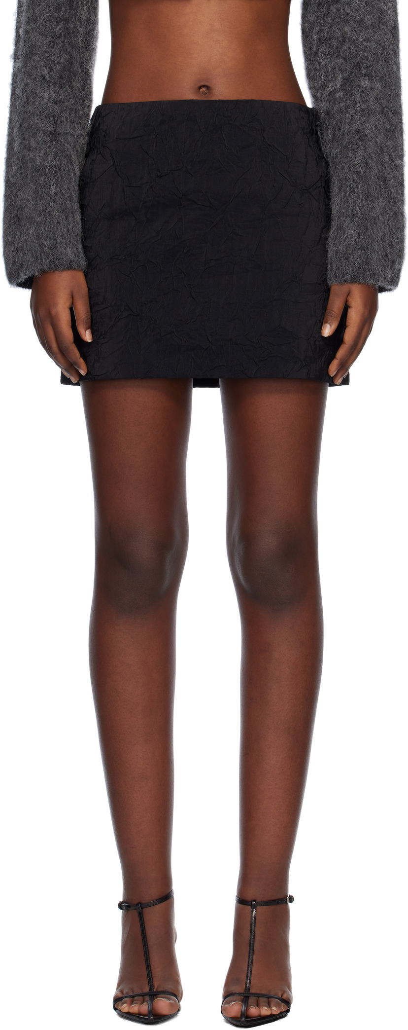 Спідниця Nanushka Textured Miniskirt чорний | NW24FWSK39100