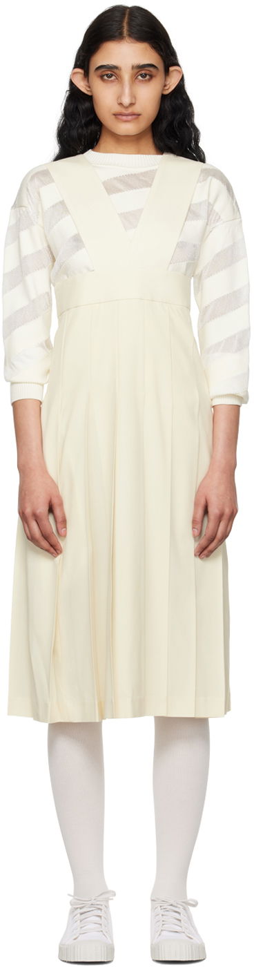плаття Comme des Garçons Comme des Garçons Girl Pleated Midi Dress білий | NM-A008-051
