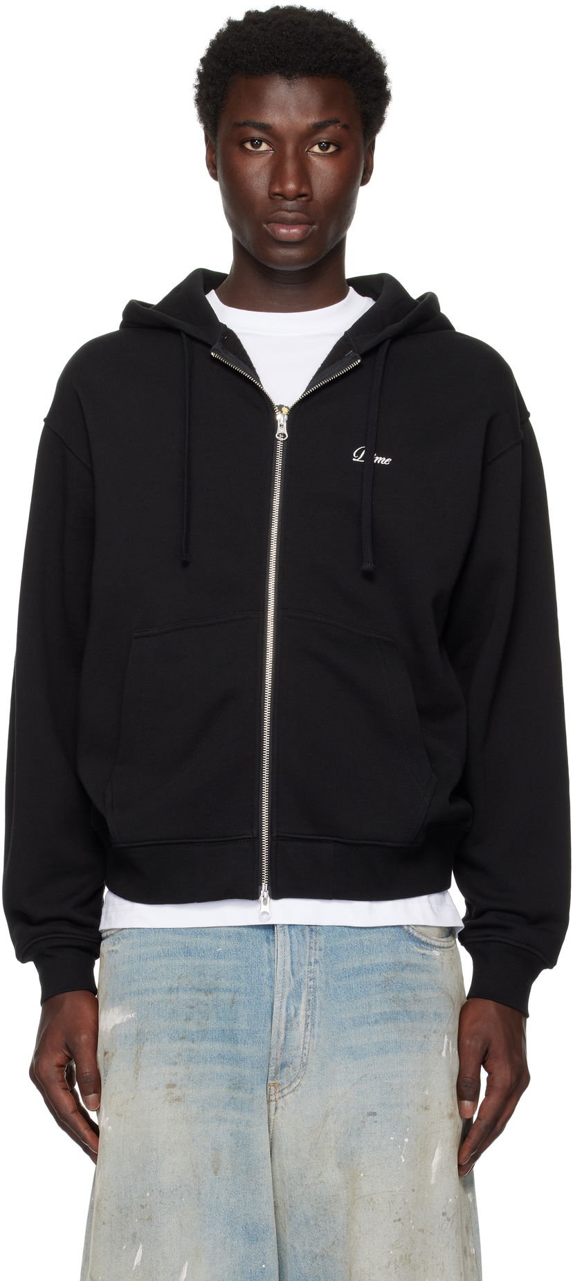 Світшоти Dime Cursive Small Logo Zip Hoodie чорний | DIMESU2549BLK