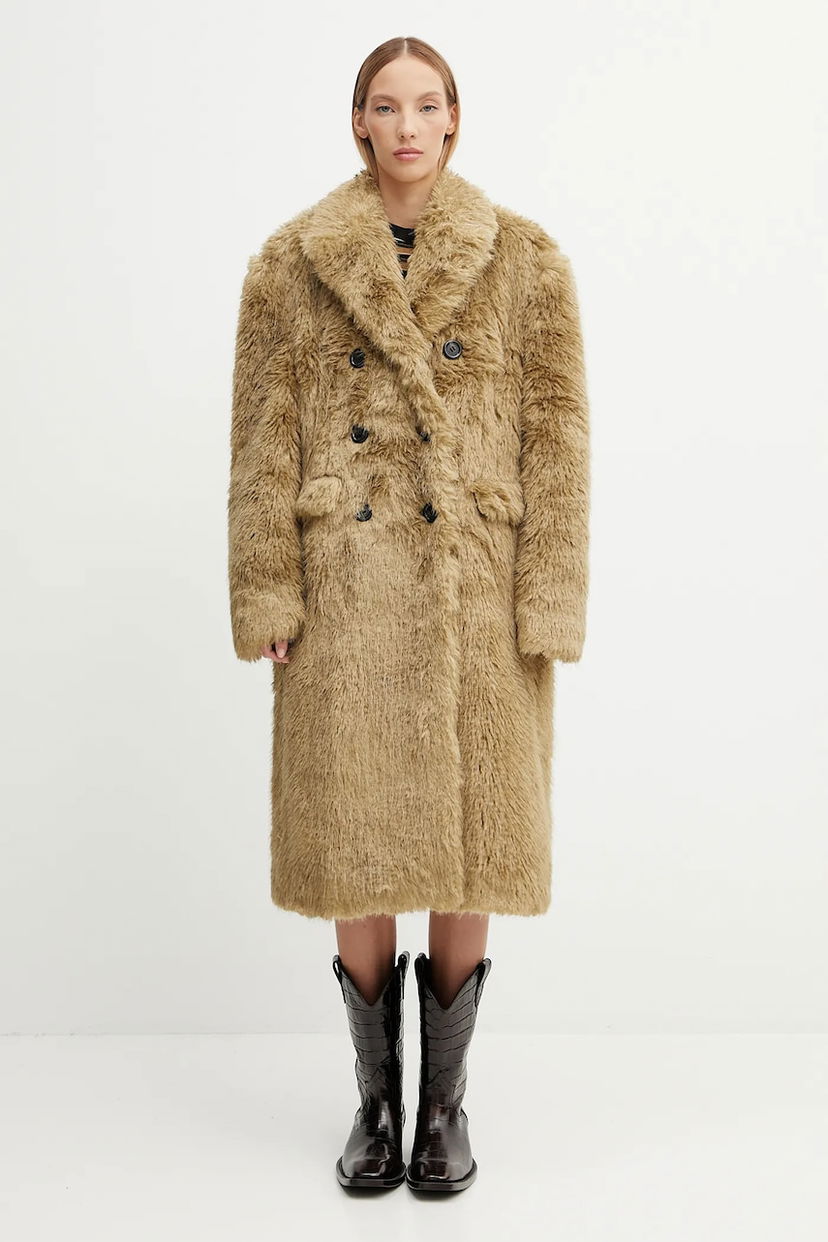 Пальто Andersson Bell Andersson Bell Fields Fur Double-Breasted Coat бежевий | awa727w