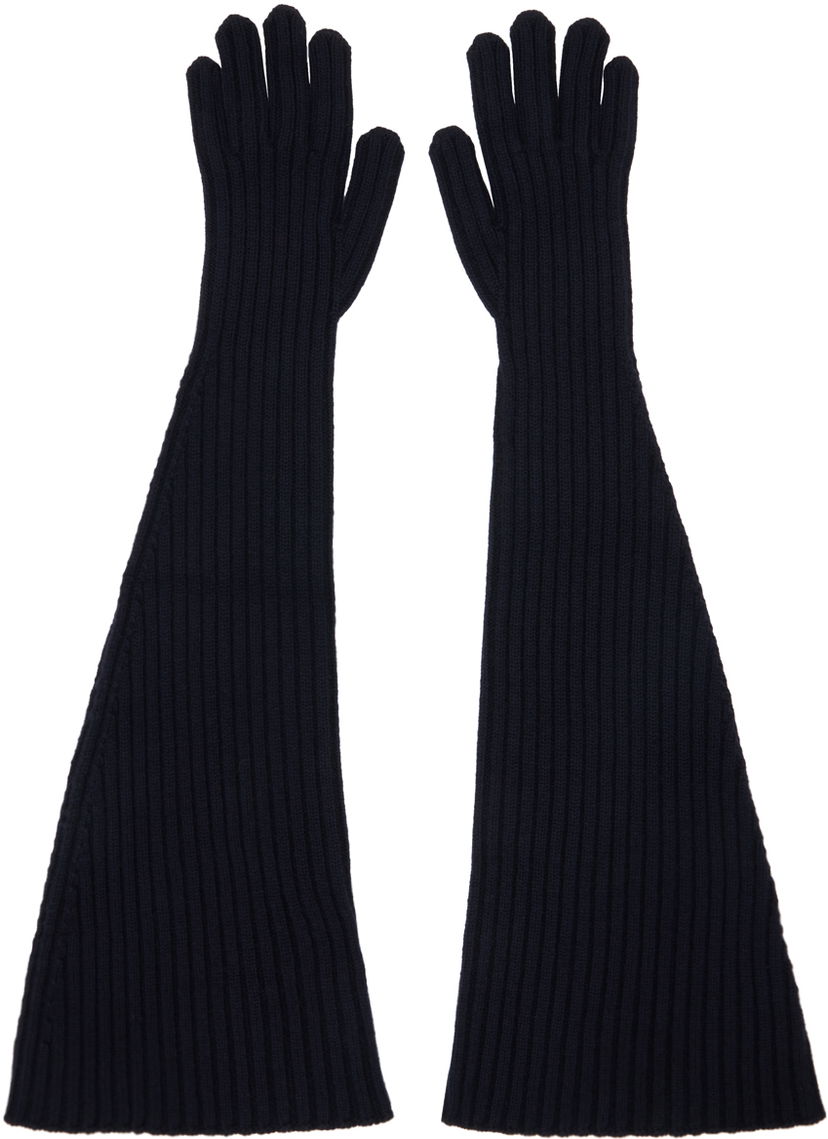 Рукавички The Row Long Gloves темно-синій | 8343-Y556