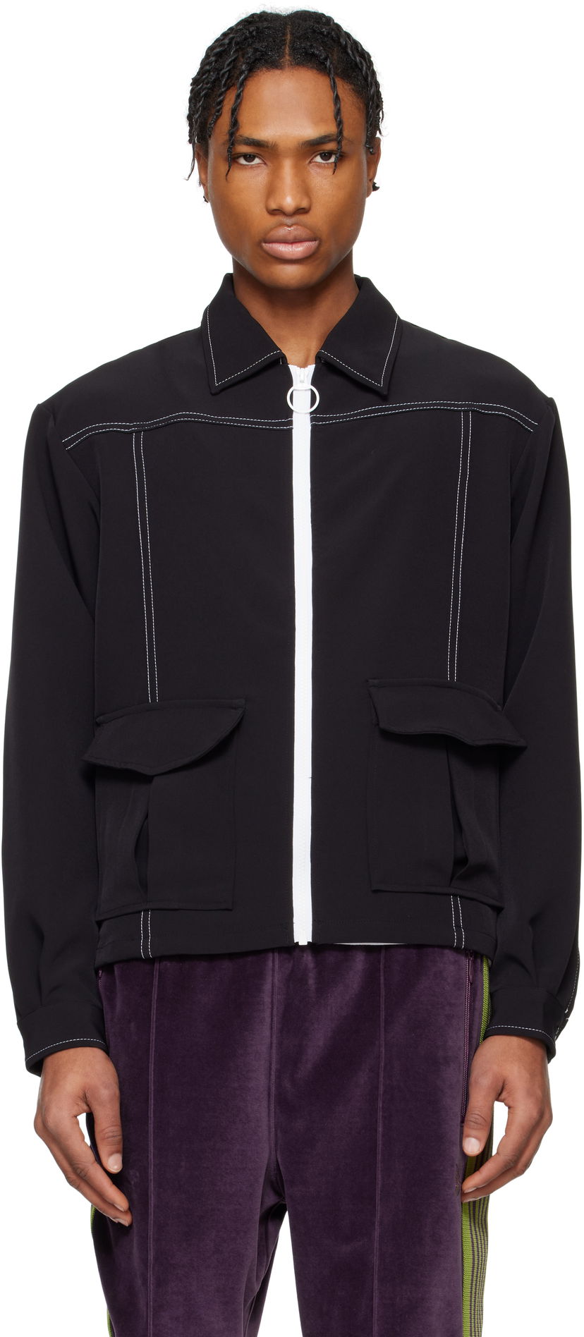 Куртка Needles NEEDLES Stitched Sport Jacket чорний | QV194
