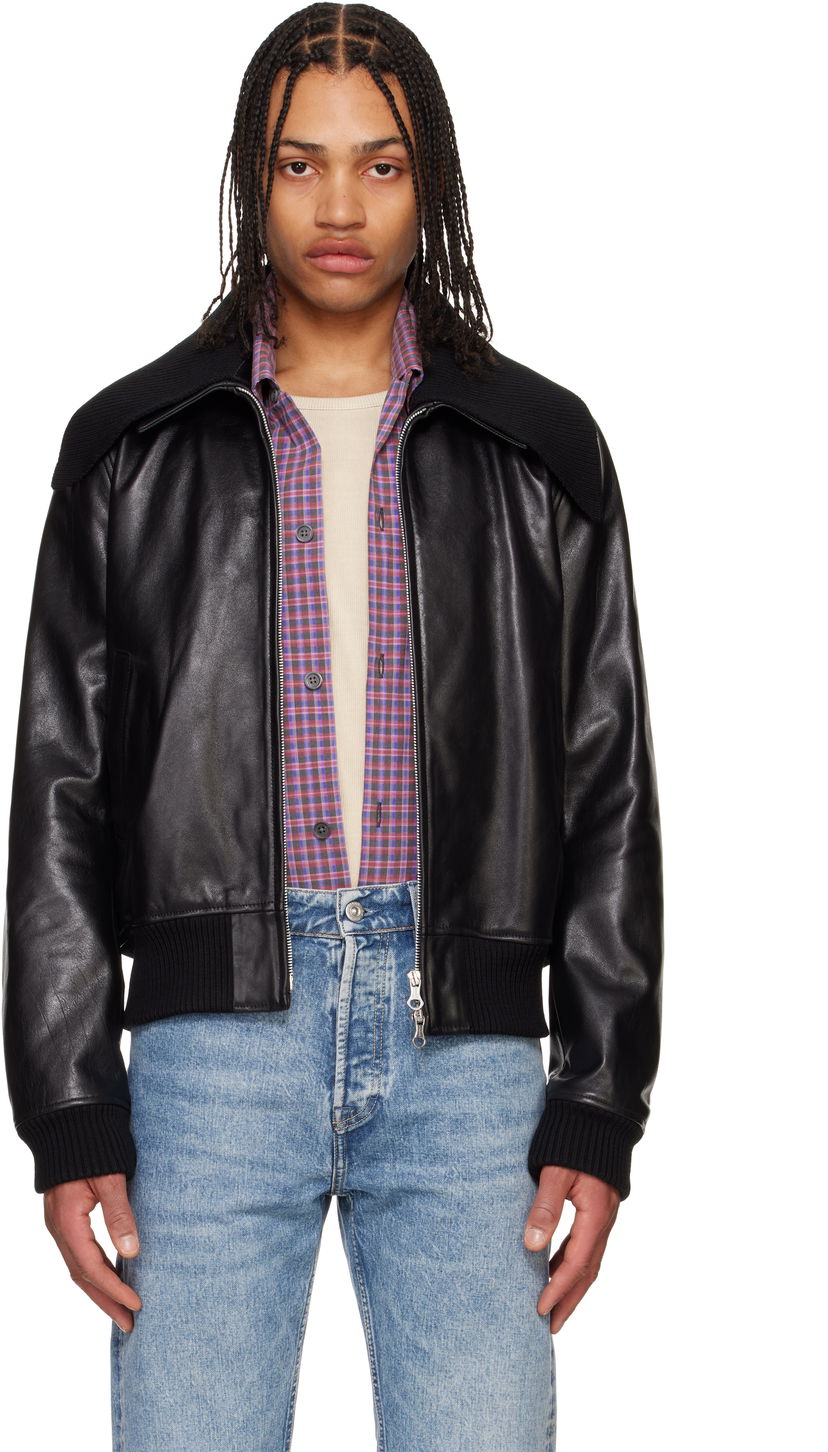 Куртка бомбер OUR LEGACY Our Legacy Pharos Leather Bomber Jacket чорний | M2259MM