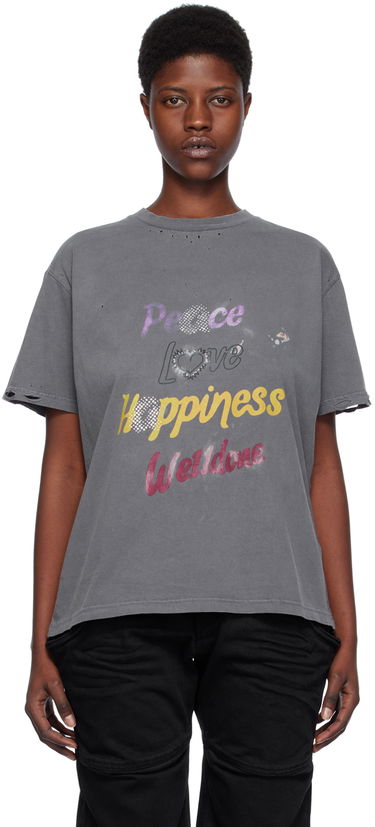 Футболка We11done We11done Lettering Graphic T-Shirt Сірий | WD-TT0-24-705-U-CH, 0