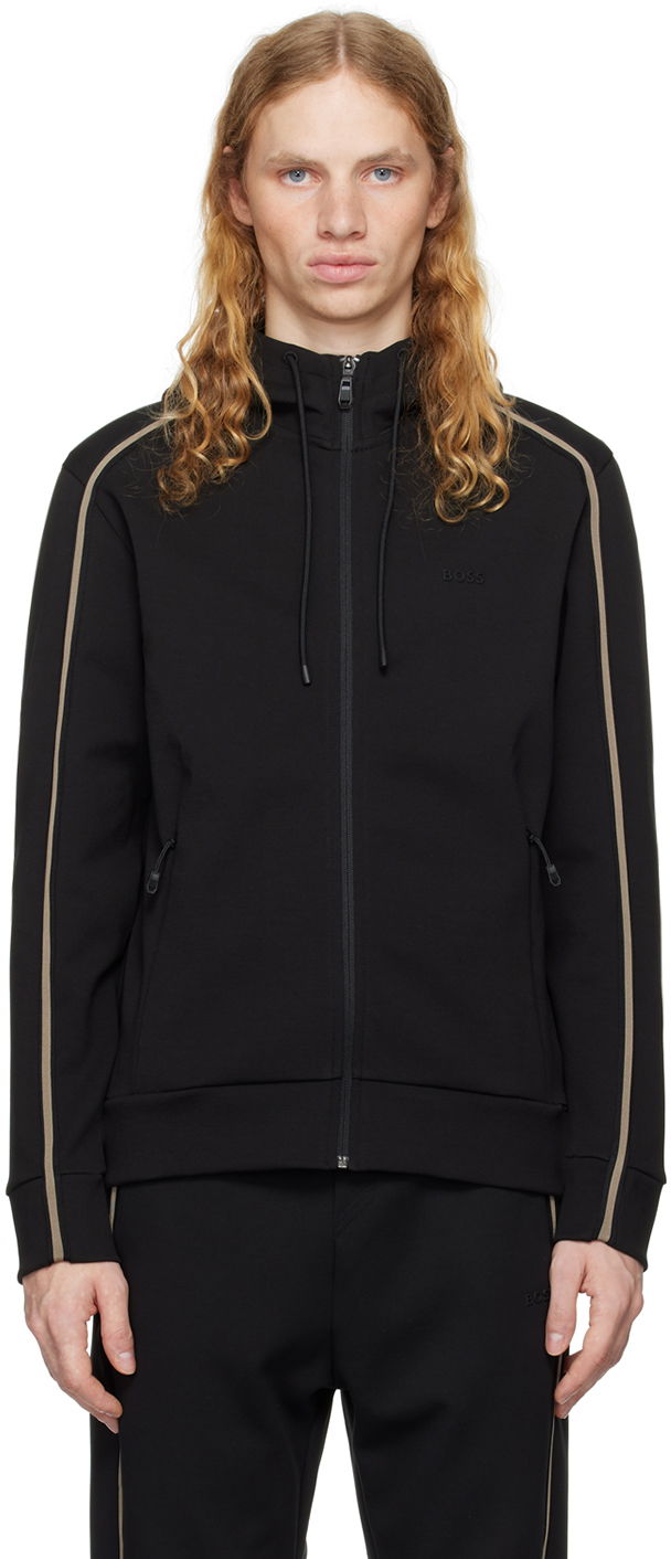 Світшоти BOSS Logo-Embossed Hoodie чорний | 50523912