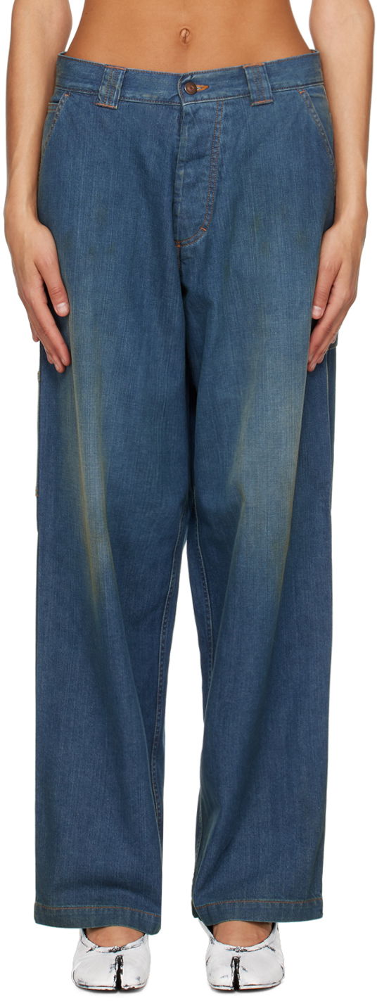 Джинси Maison Margiela Faded Denim Wide-Leg Jeans Синій | S51LA0171 S30876