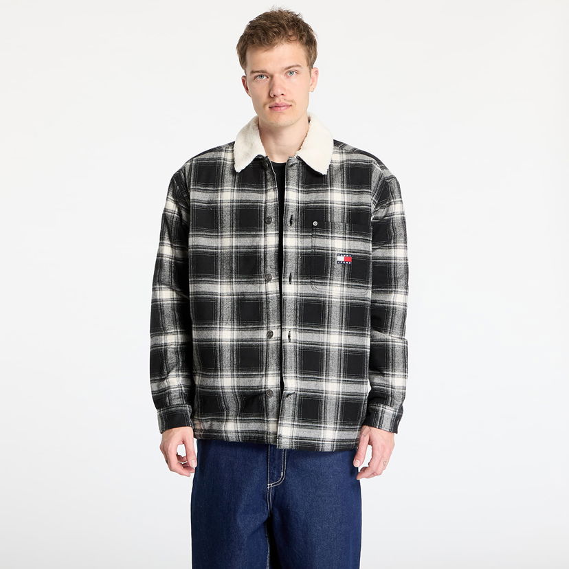 Сорочка Tommy Hilfiger Tommy Jeans Check Teddy Mix Overshirt чорний | DM0DM20241 BDS