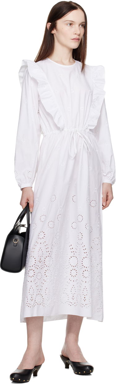 плаття A.P.C. A.P.C. Ginger Eyelet Ruffle Midi Dress білий | COHFF-F35154, 3