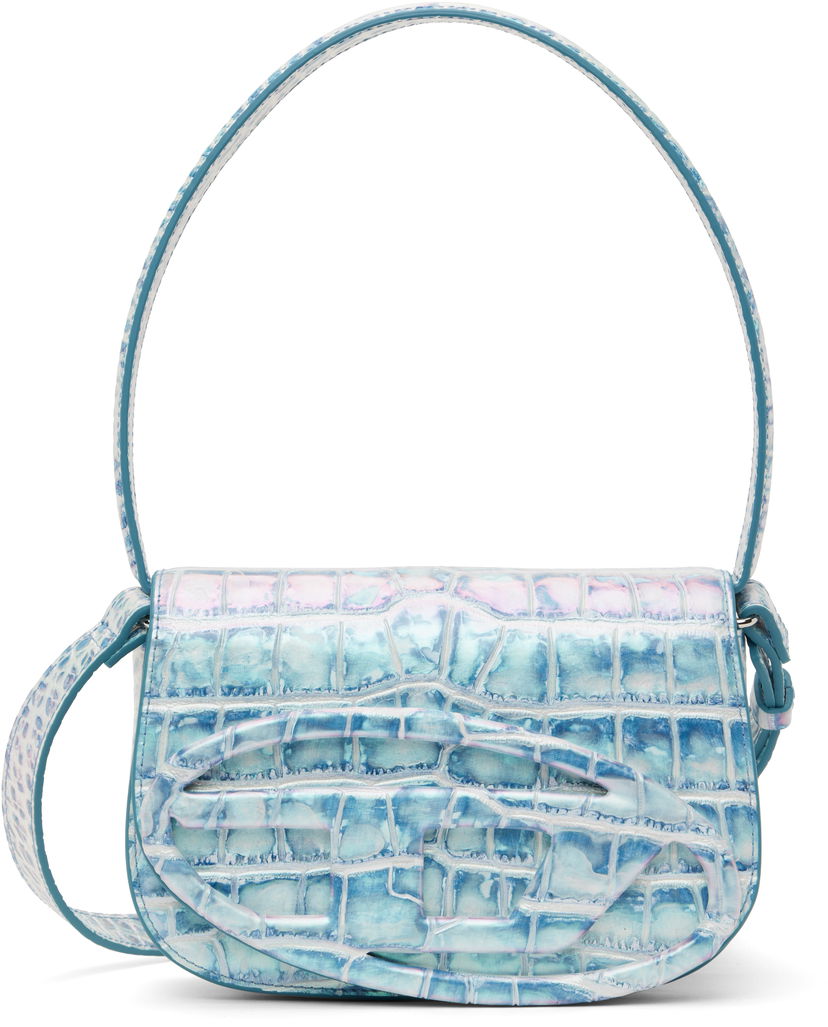 Сумка Diesel 1dr Crocodile-Embossed Shoulder Bag Синій | X08396 P8247