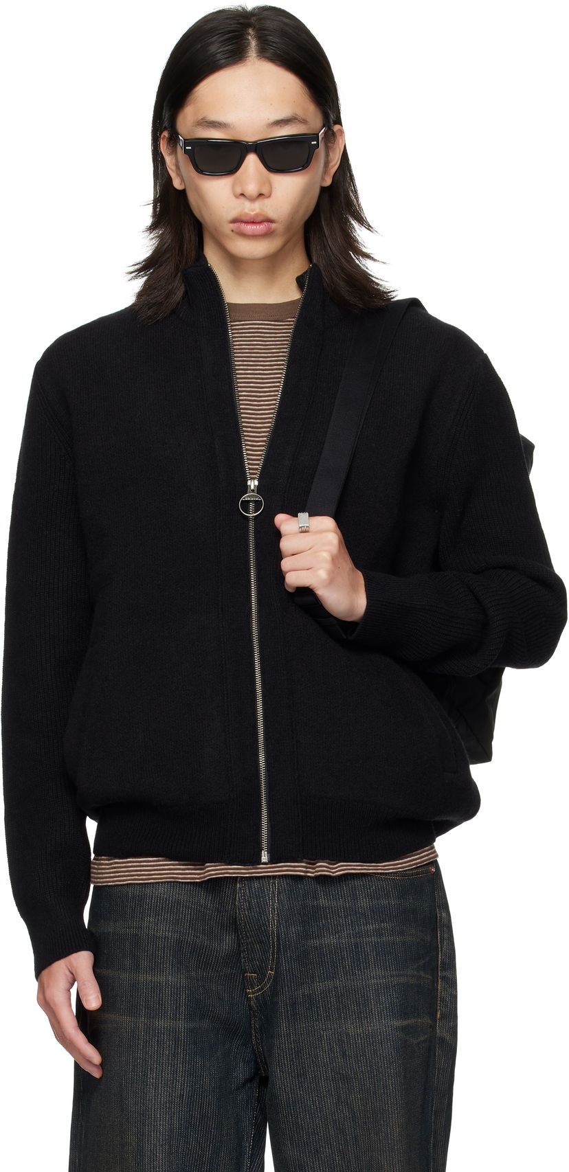 Cветр Barbour Barbour Milburn Zip Cardigan чорний | MKN1661BK31