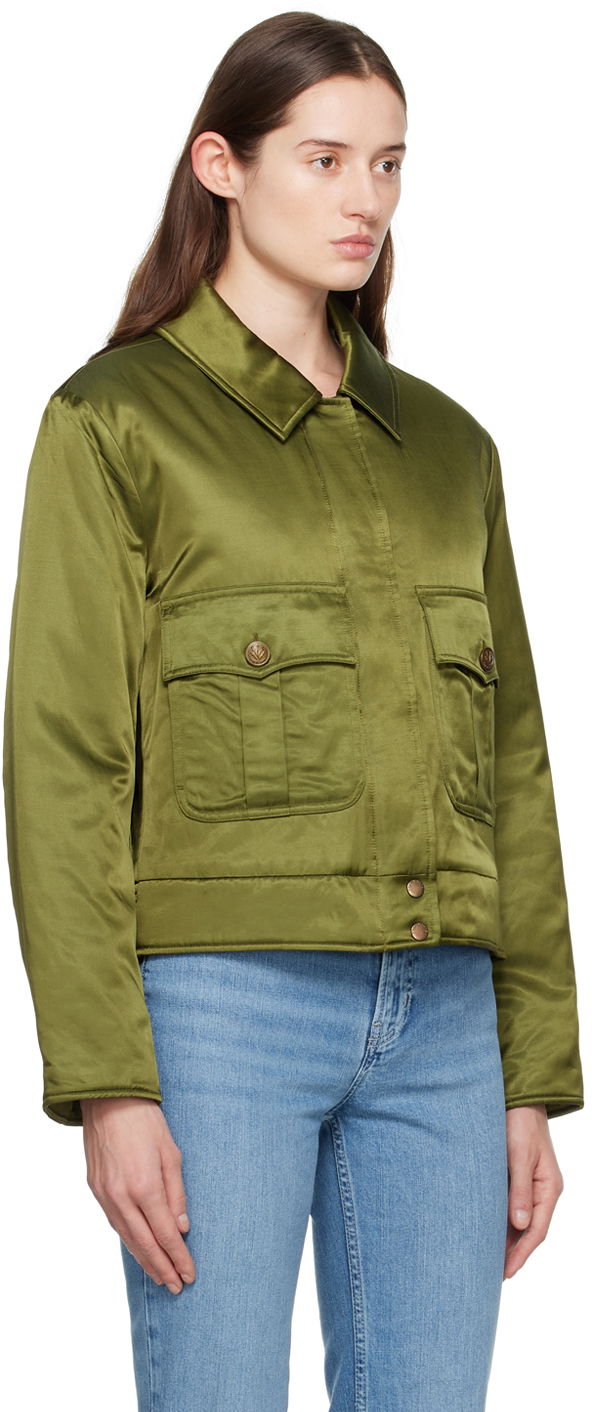 Куртка rag & bone Rag & Bone Women's Satin Bomber Jacket Зелений | WAW23H2009KM09, 1