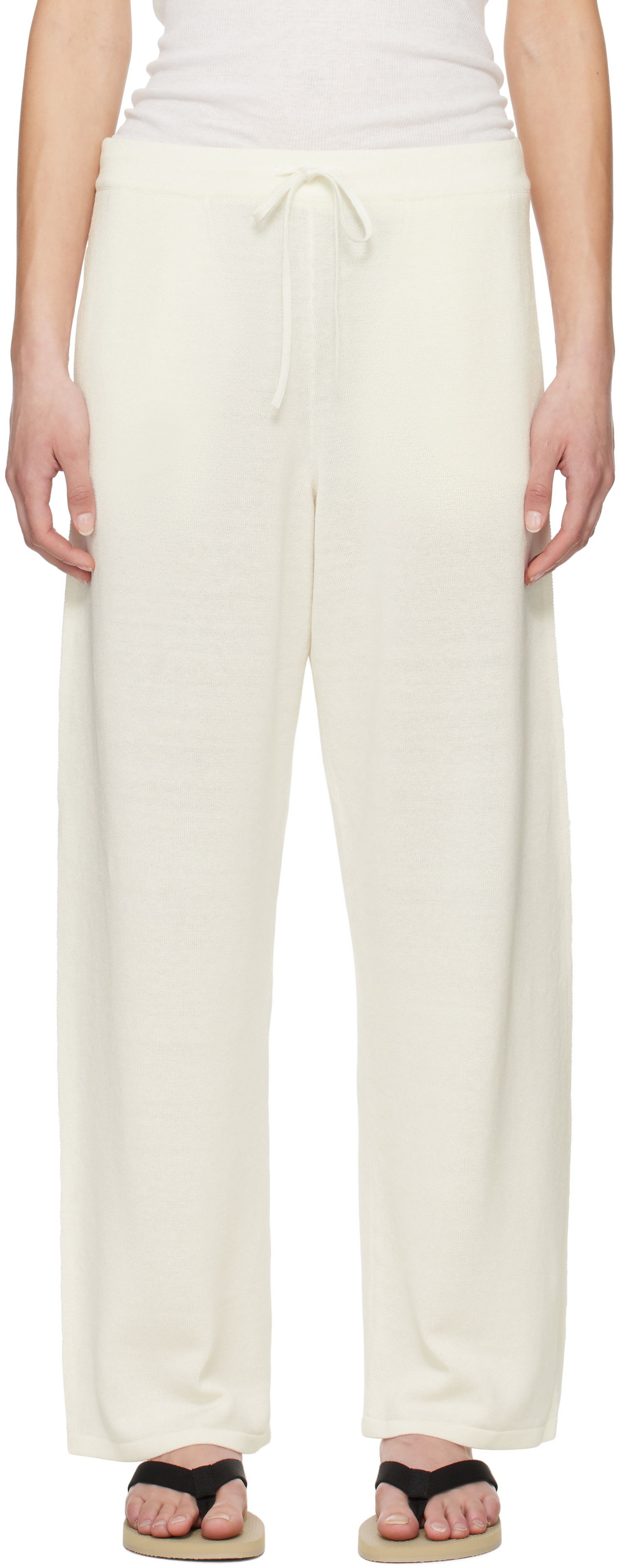 Спортивні штани The Row The Row Jory Knitted Drawstring Trousers білий | 8809-Y889, 0