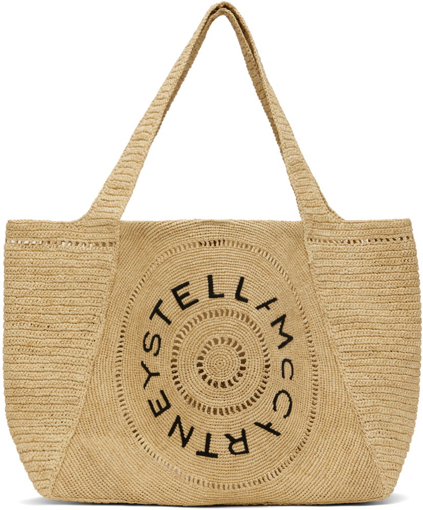сумка-тоут Stella McCartney Stella McCartney Logo Raffia Tote Bag бежевий | 7B0084WP0375