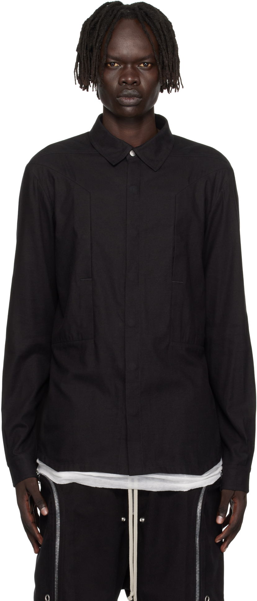 Сорочка Rick Owens Rick Owens Concordians Fogpocket Shirt чорний | RU02E1237 FLW