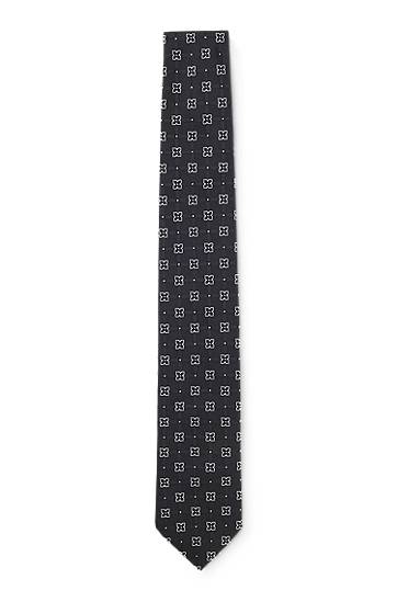 Ремені BOSS Silk-Blend Patterned Tie чорний | 50550511