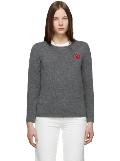 Cветр Comme des Garçons PLAY Heart Patch Sweater Сірий | P1N067
