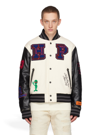 Куртка HERON PRESTON Varsity Bomber Jacket білий | HMEK001F23FAB0010425