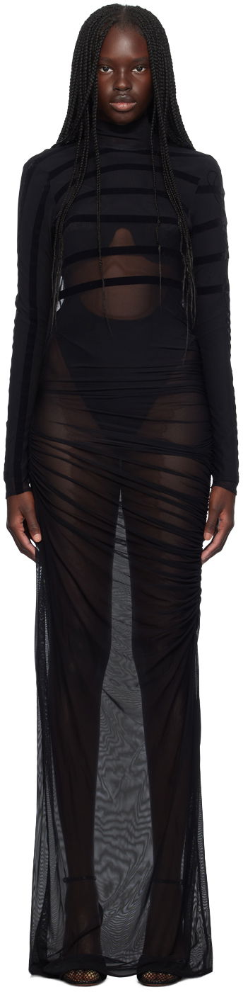 плаття Jean Paul Gaultier Gaultier Striped Maxi Dress чорний | 24/30-F-RO234I-T004-0000