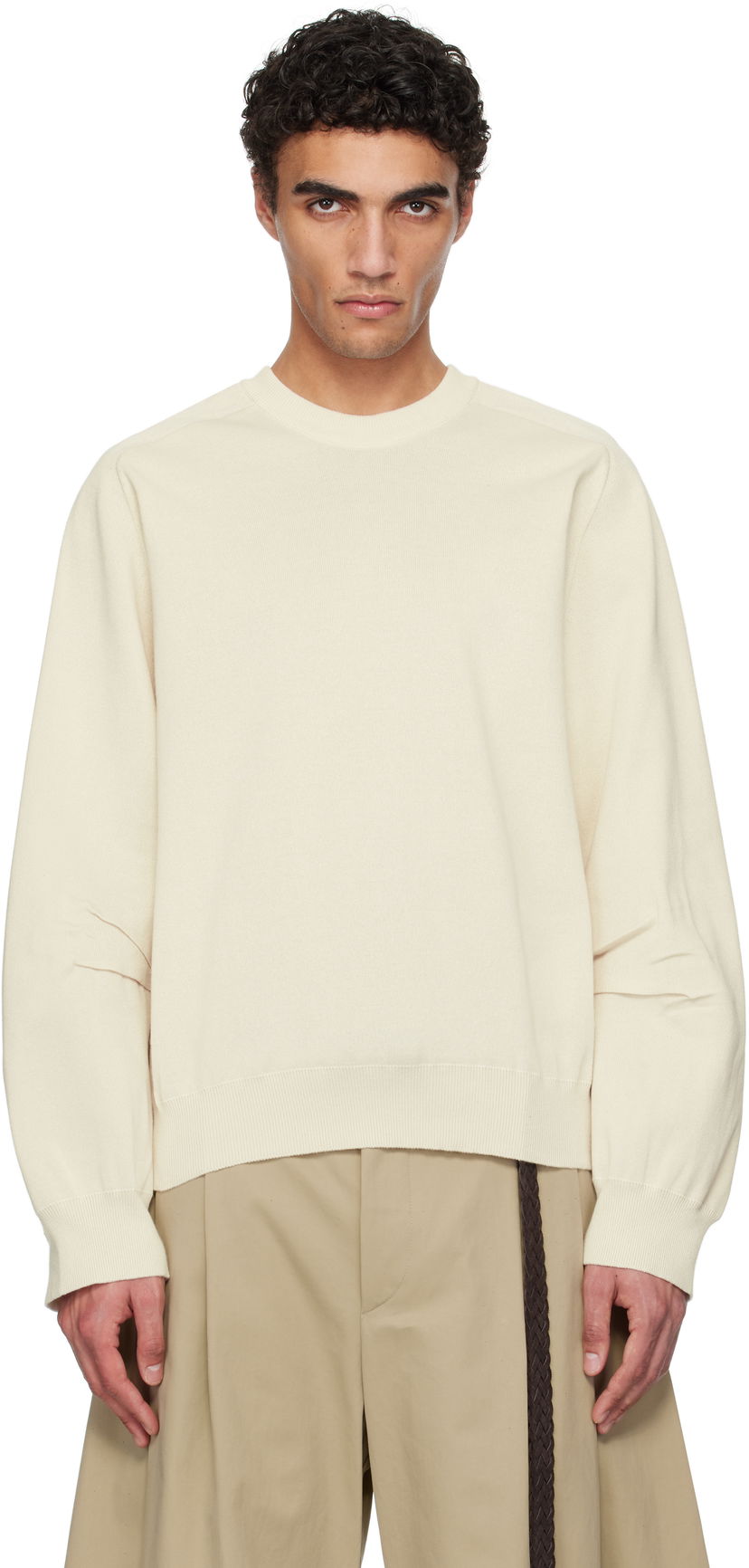Cветр HED MAYNER Hed Mayner Crew Neck Sweater бежевий | HMMA75065A-HA602