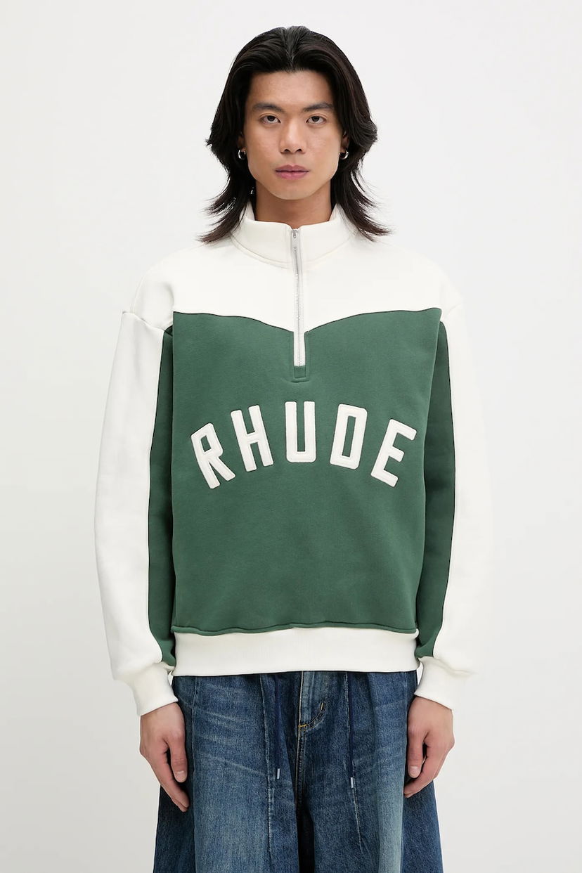 Світшоти Rhude RHUDE Monaco Quarter-Zip Sweatshirt Зелений | RHSS25SW01012