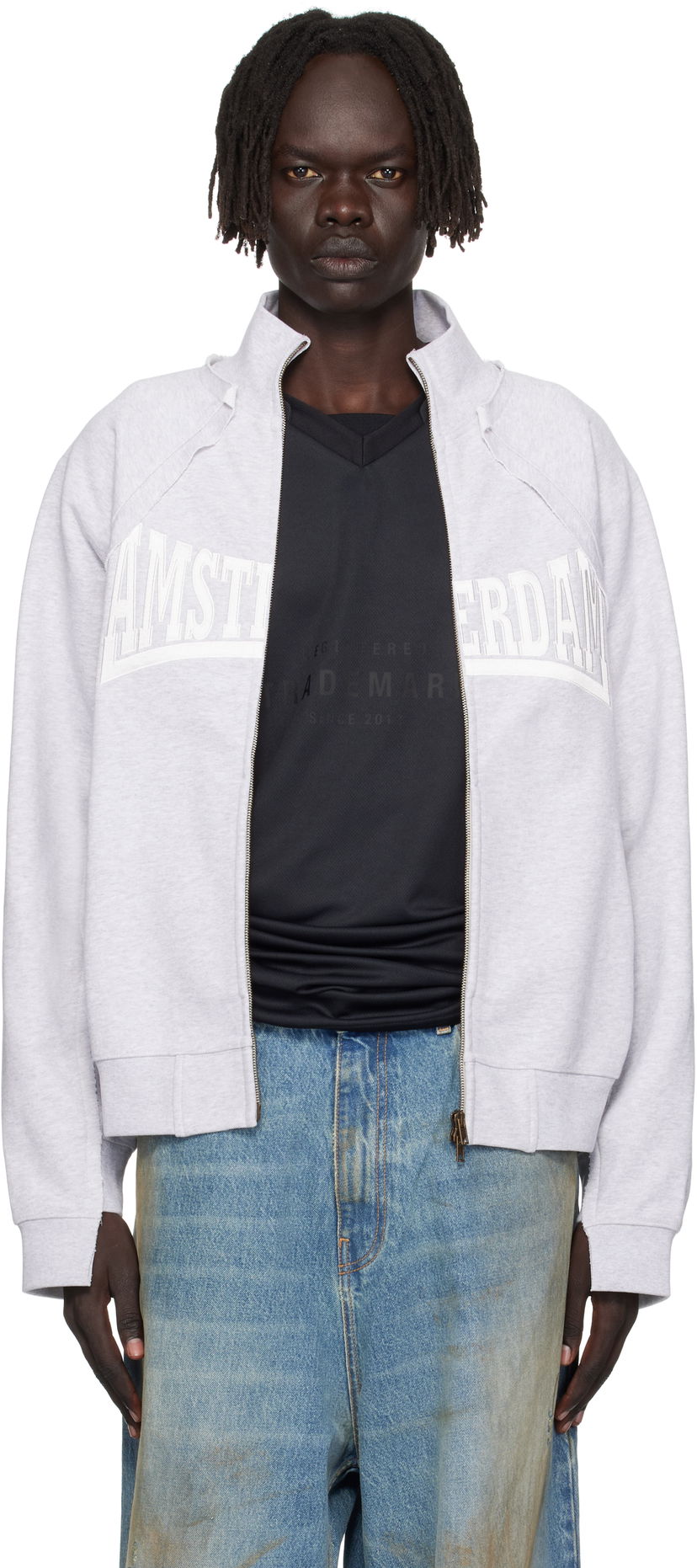 Світшоти VETEMENTS Vetements 'Amsterdam' Zip-Up Sweatshirt Сірий | UH76ZU760GG