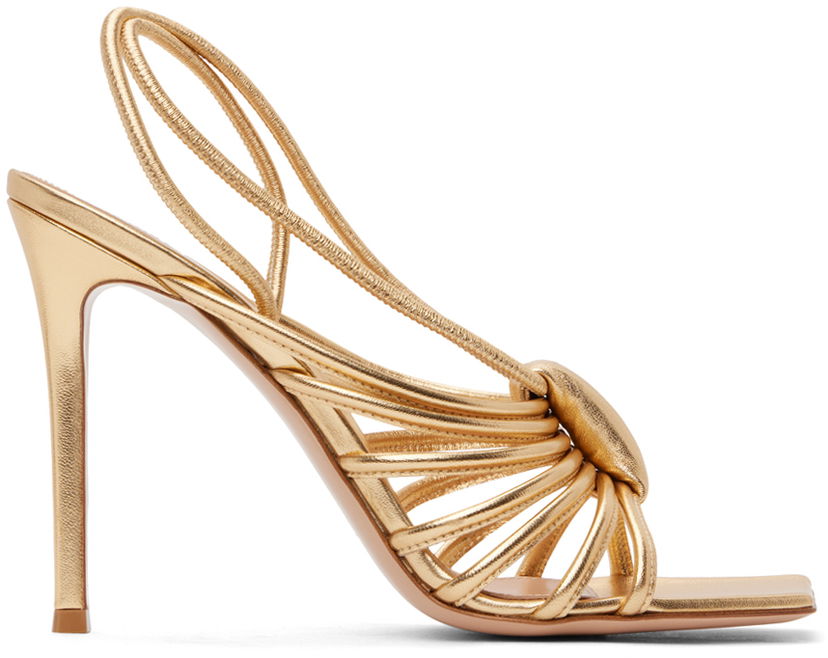 Кросівки та взуття Gianvito Rossi Hellen Square Toe Heeled Sandals Металік | G32488-15RIC-NPS