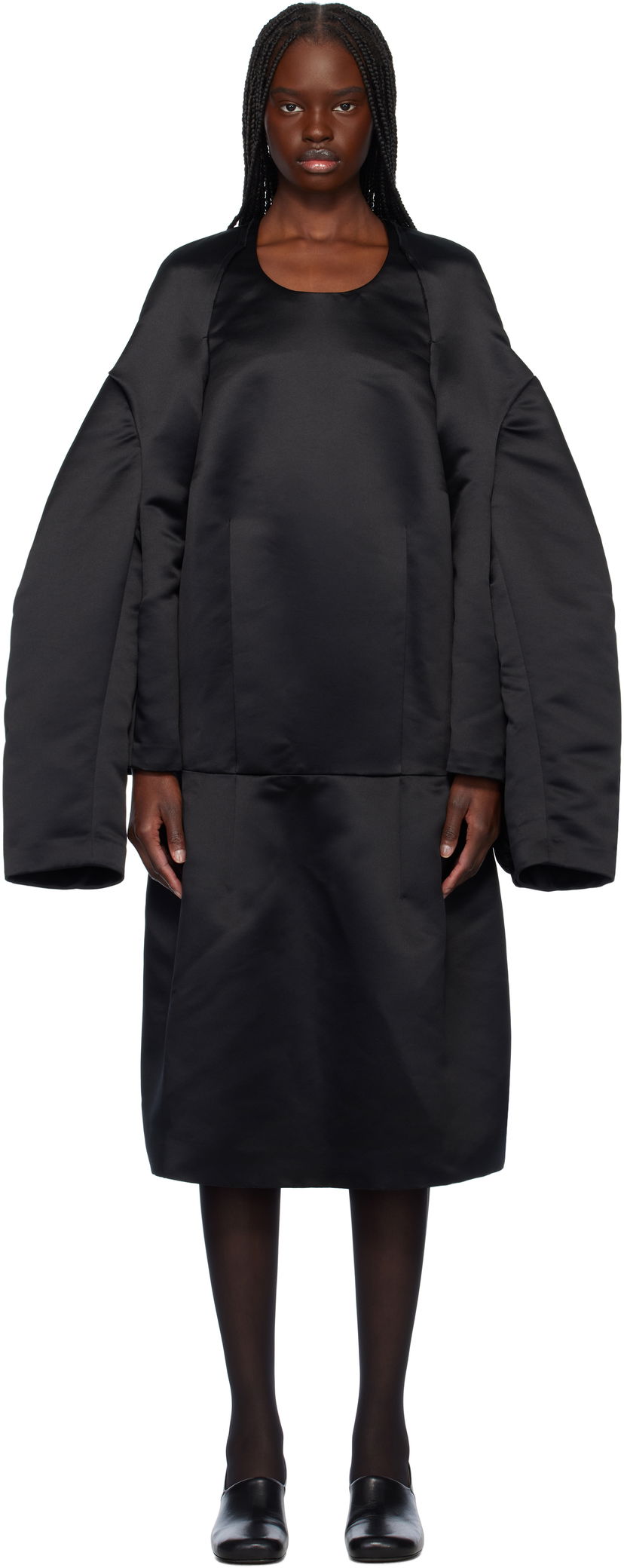плаття Comme des Garçons Comme des Garçons Satin Midi Dress чорний | GO-O001-051-1