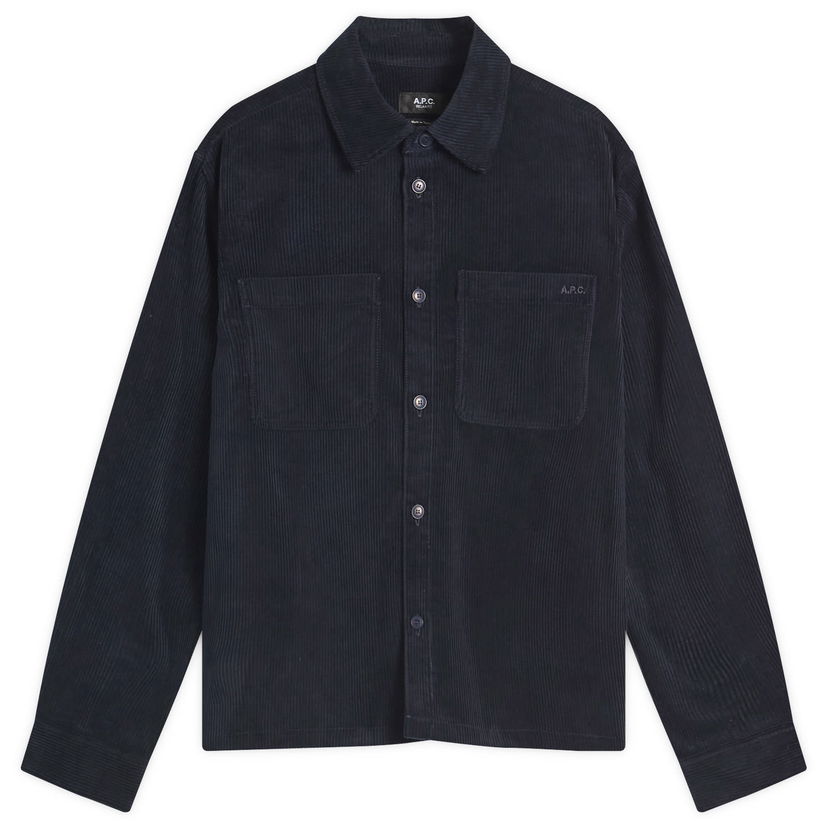Сорочка A.P.C. Men's Leon Corduroy Overshirt темно-синій | COHBB-H32019-IAK