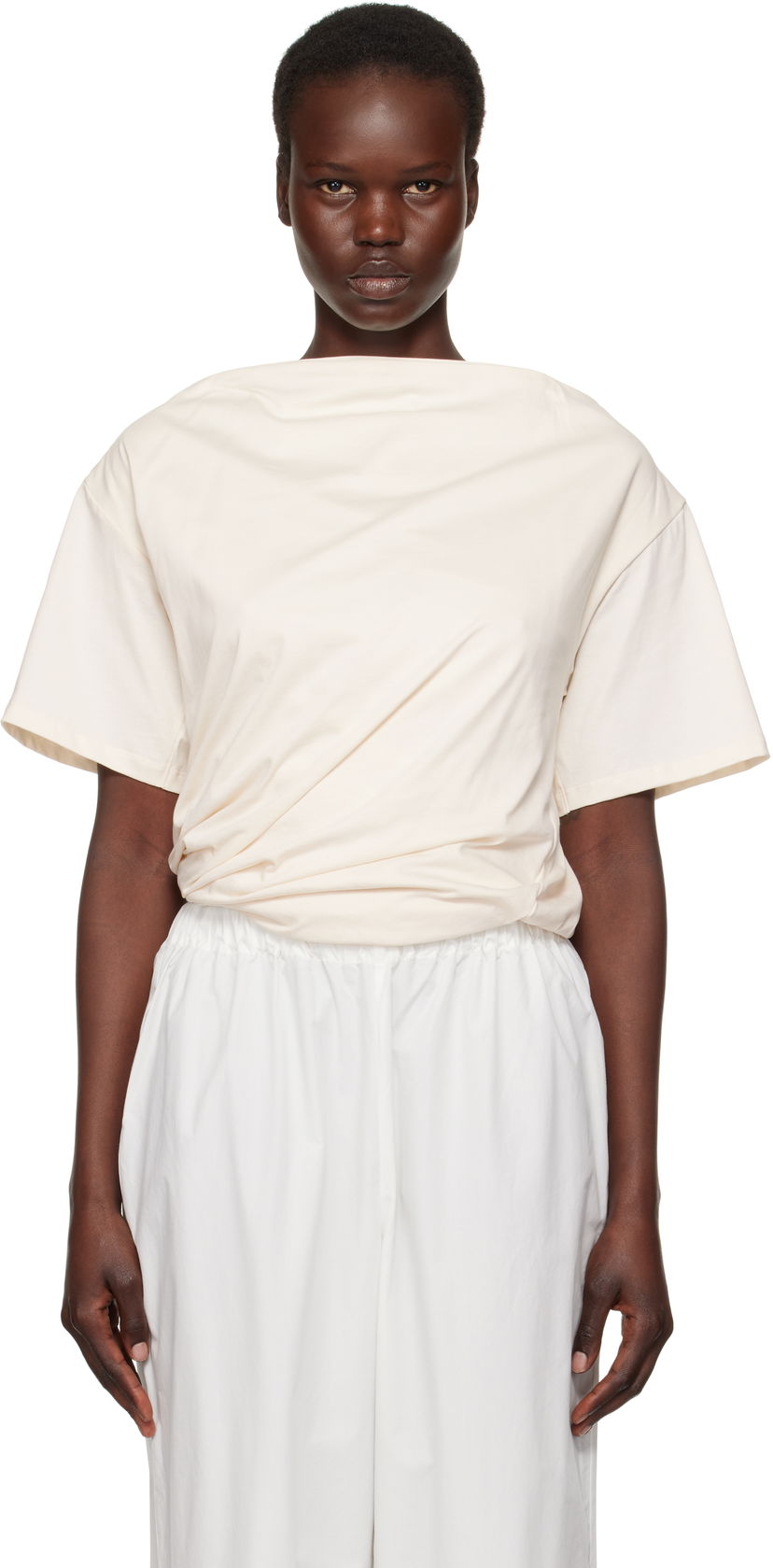 Футболка Baserange Baserange Turn Twist Front T-Shirt бежевий | TOTUS-RC-SP25