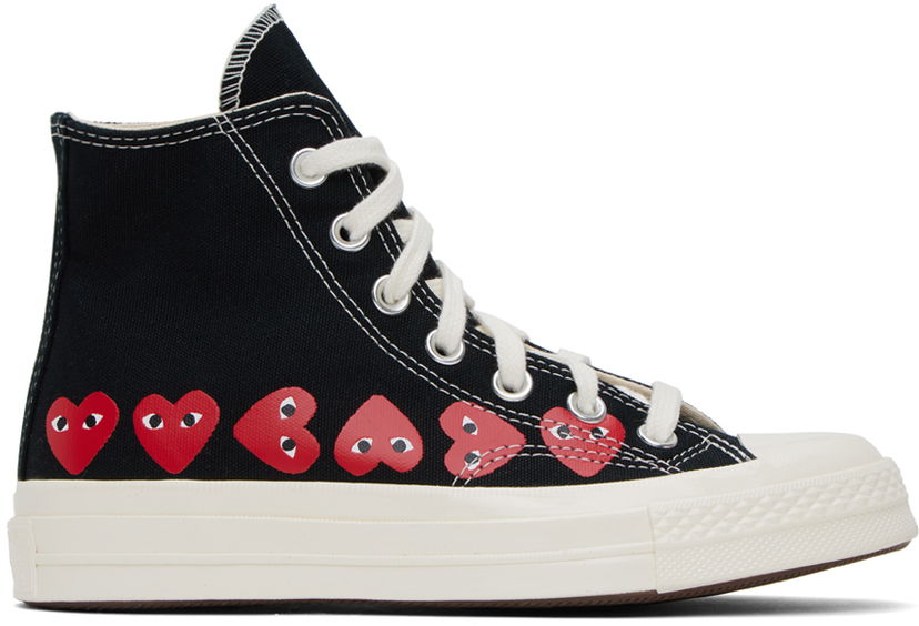 Футболка Comme des Garçons COMME des GARÇONS PLAY Chuck 70 Multi Heart чорний | K127