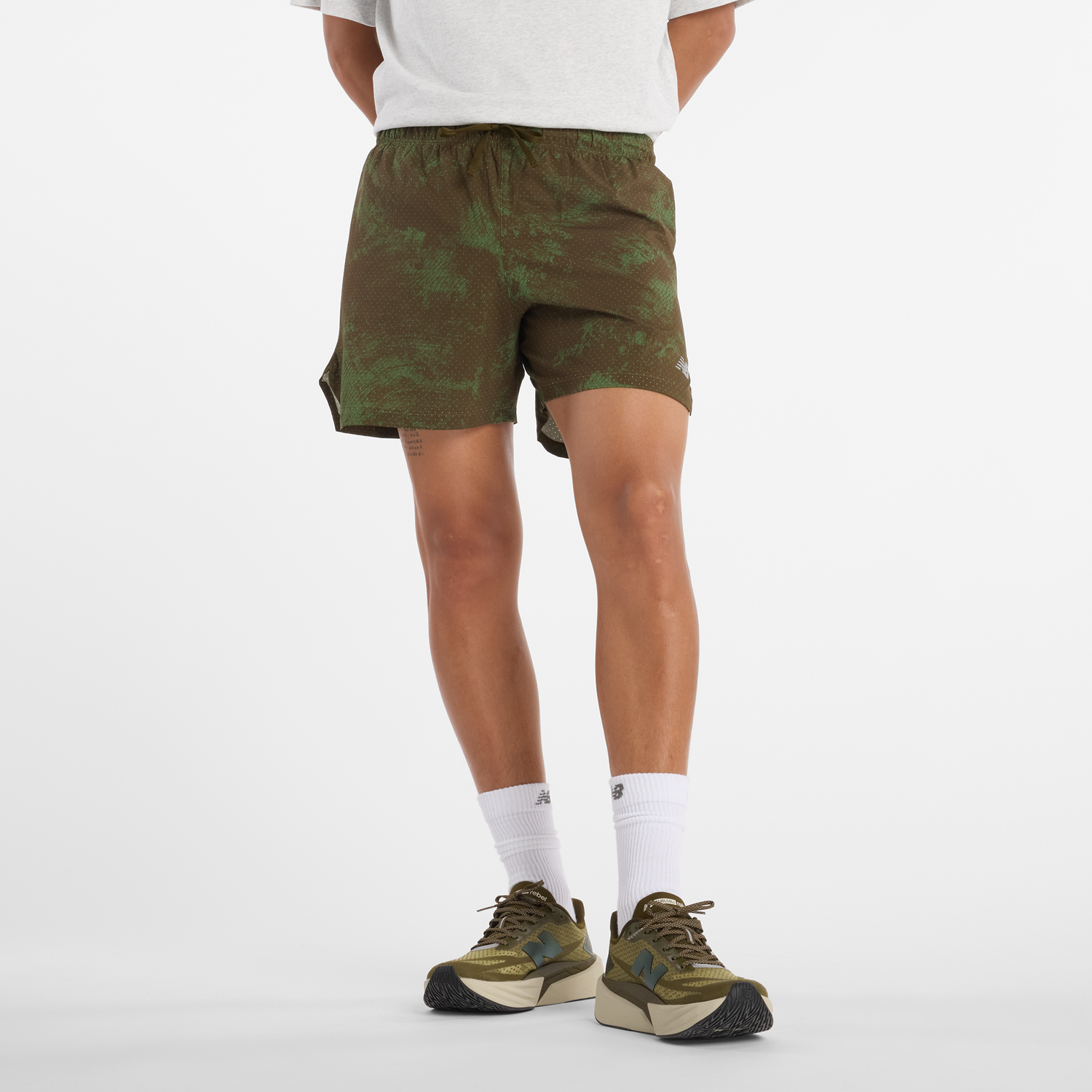 Шорти New Balance Patterned Performance Shorts Зелений | NBMS43285WDL, 0