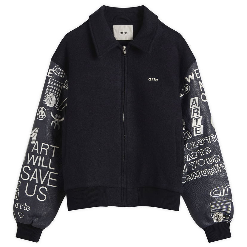 Куртка бомбер Arte Antwerp Art Saves College Jacket, Size Large темно-синій | AW25-074J-NVY