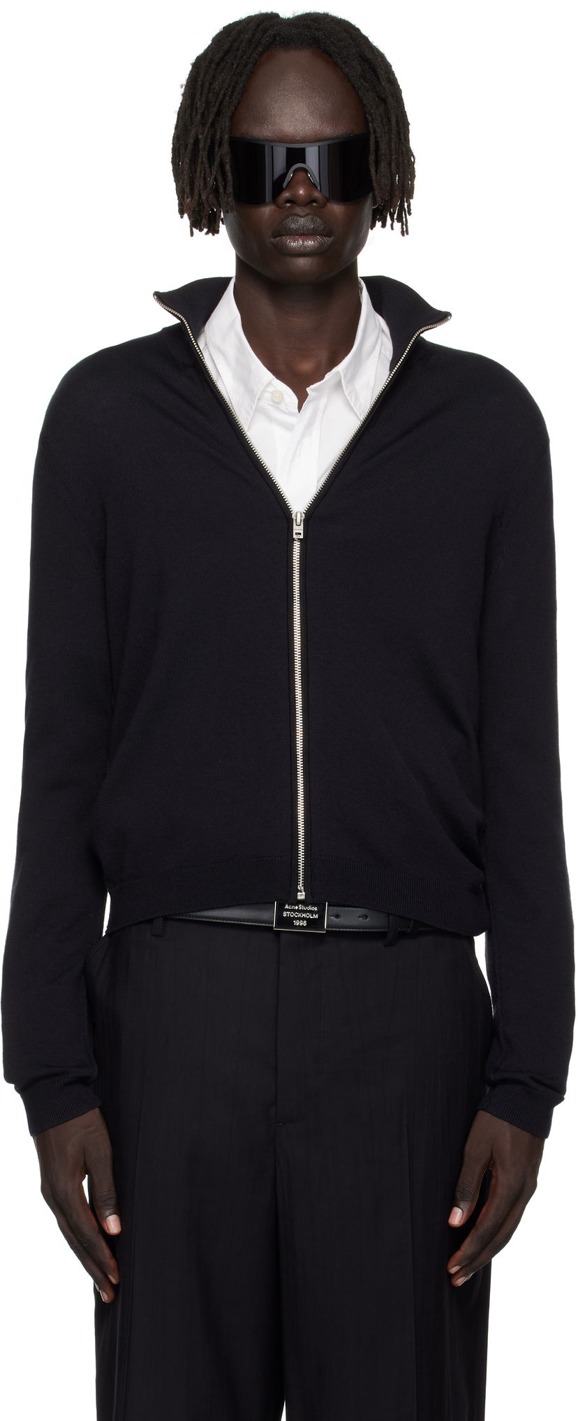 Cветр Acne Studios Zip Up Cardigan чорний | B60365-