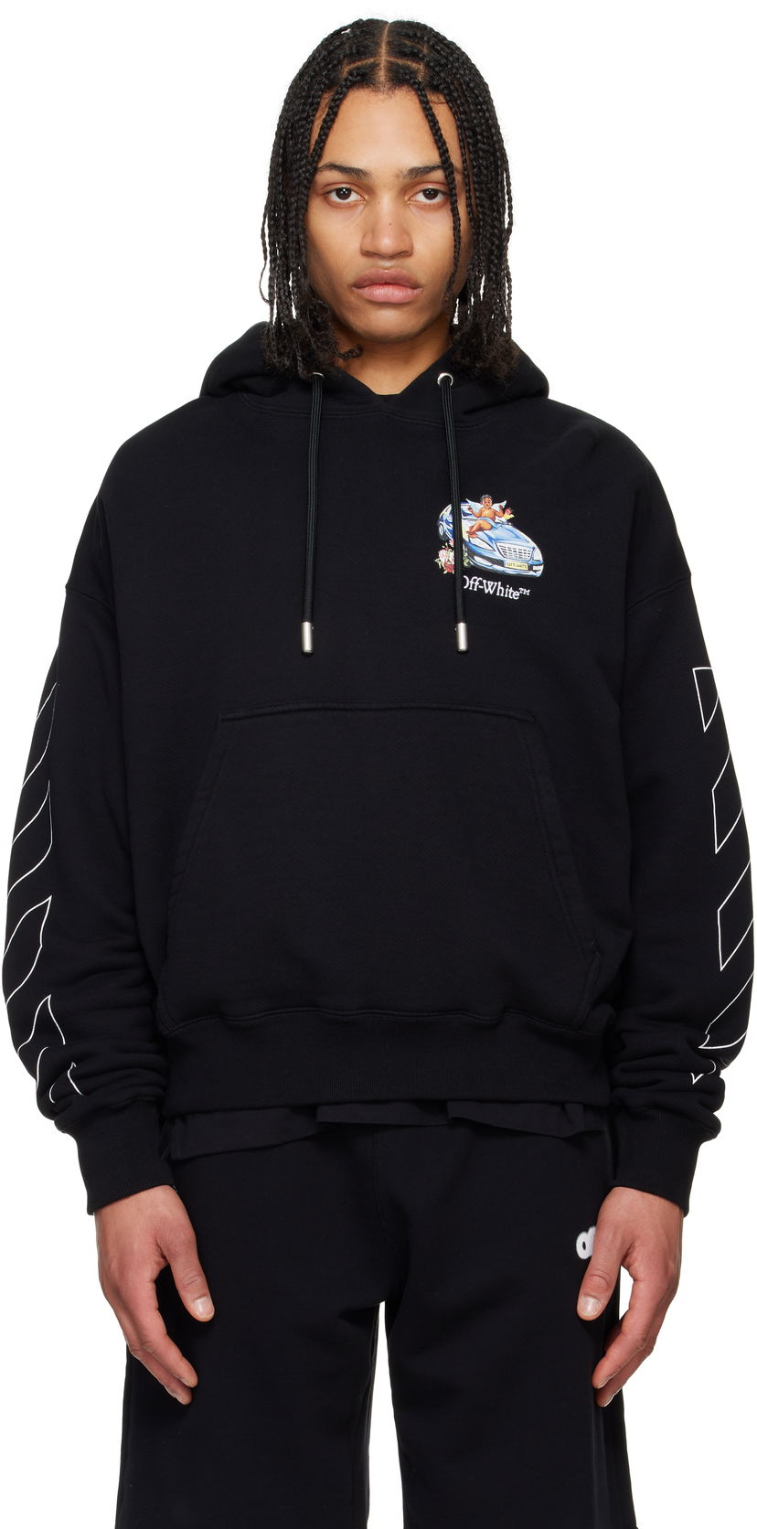 Світшоти Off-White Off-White Fresco Arrow Hoodie чорний | OMBB085S25FLE0051001