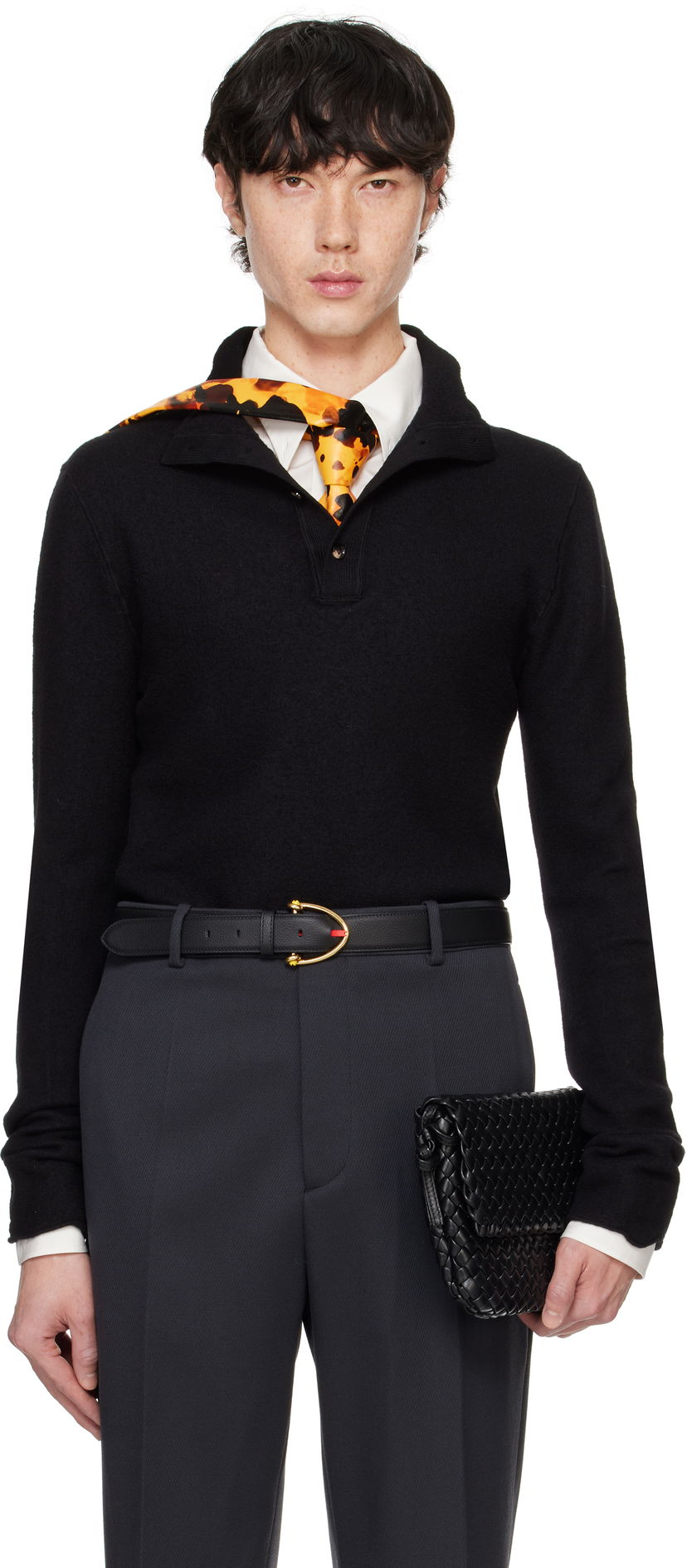 Cветр Bottega Veneta Felted Wool Turtleneck чорний | 798239 V4JU0 1000