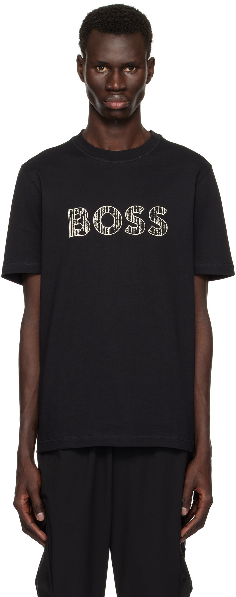 Футболка BOSS Printed Logo T-Shirt чорний | 50534923