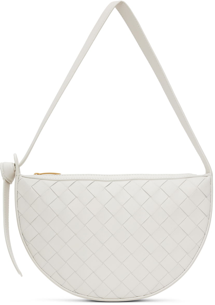 Сумка Bottega Veneta Mini Sunrise Woven Leather Shoulder Bag білий | 763747 VCPP3