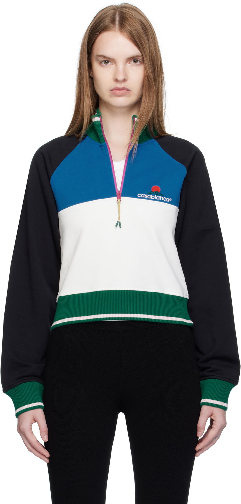 Світшоти Casablanca Casablanca Colorblock Quarter-Zip Sweatshirt Різнокольоровий | WPF25-JTP-328-01