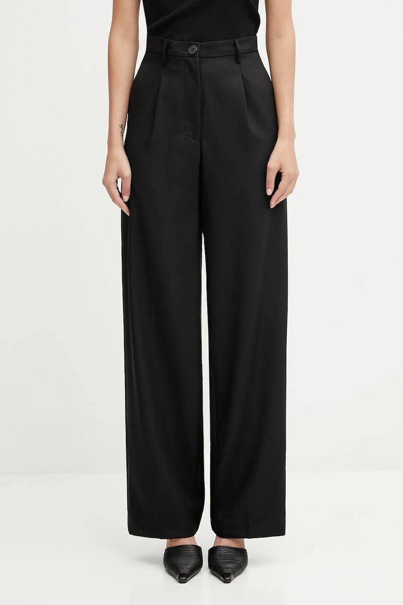 Штани Fiorucci Fiorucci Wide Leg Tailored Wool High Waist Pants чорний | W02FPBPA464WO01BK01