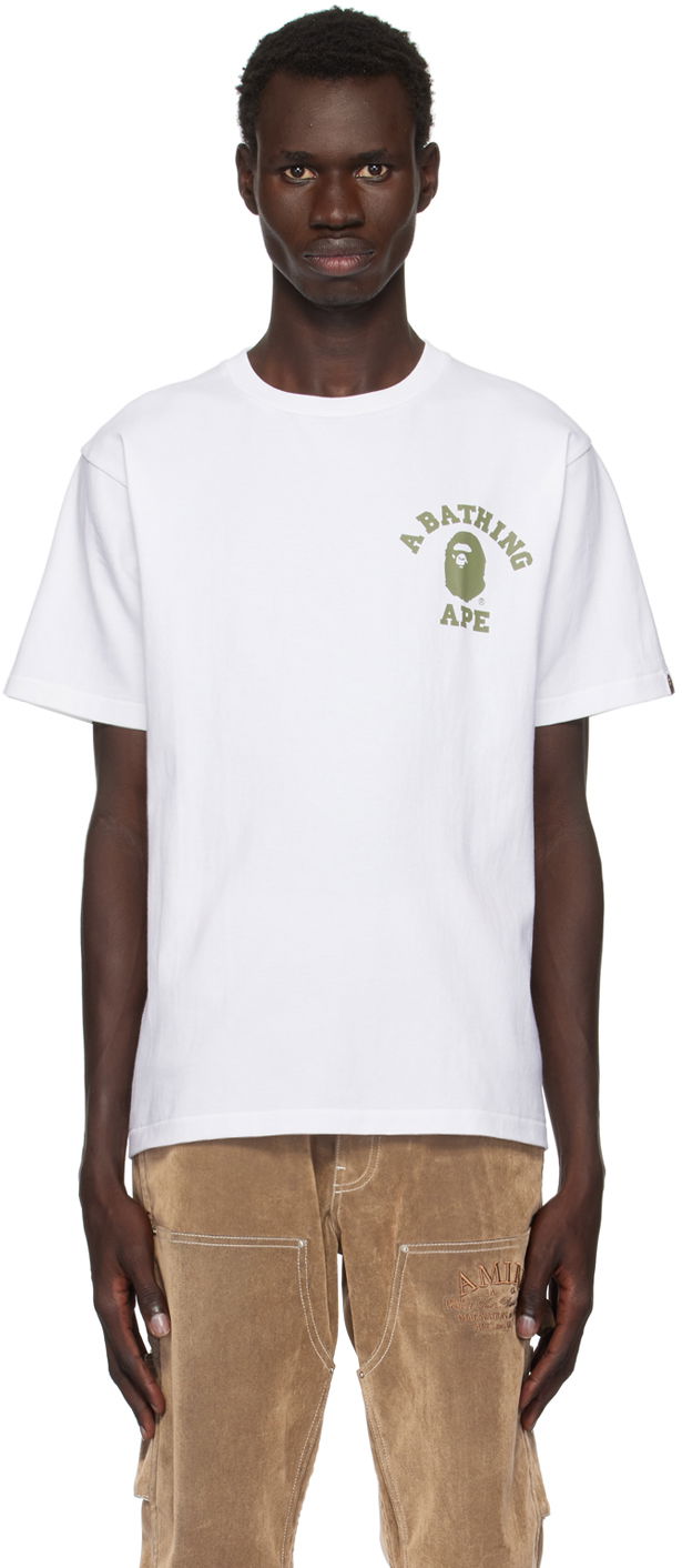 Футболка BAPE 1st Camo College T-shirt білий | 001TEK801015M