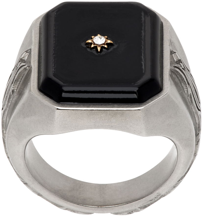 Кільце Maison Margiela Enamel Signet Ring Сірий | SM1UQ0102 P6478