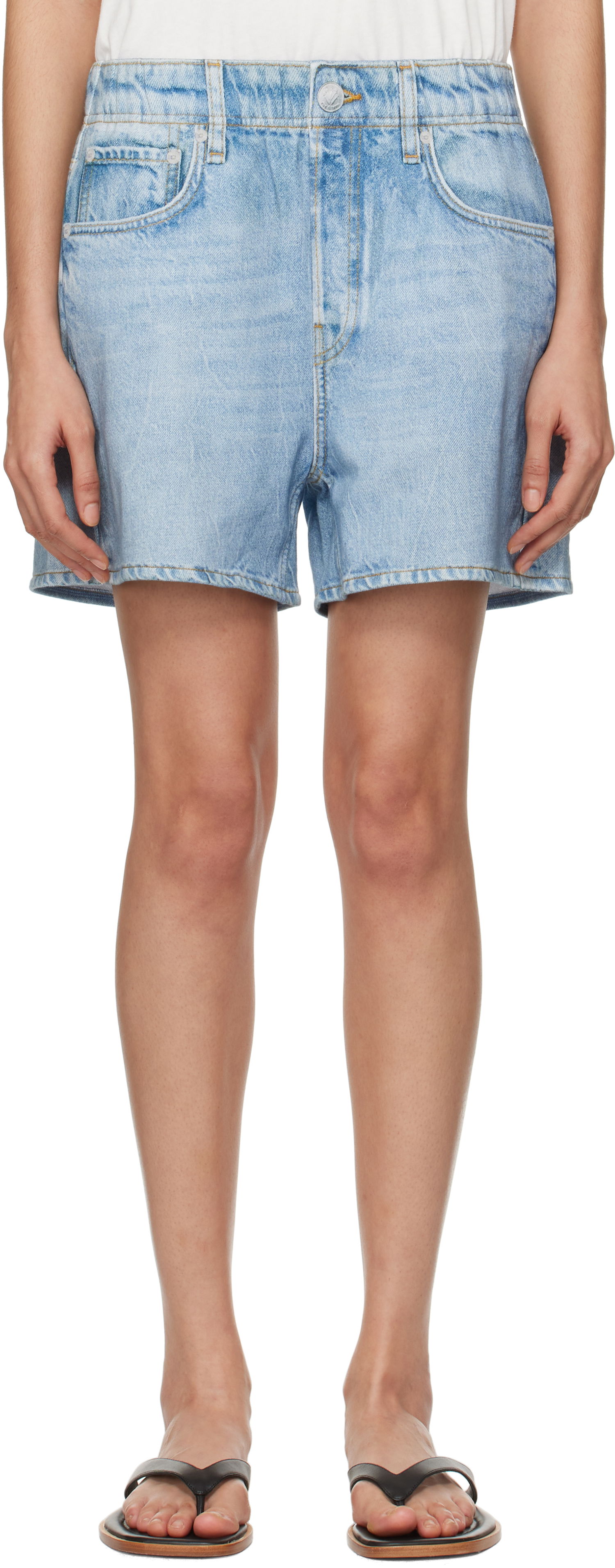 Шорти rag & bone Rag & Bone Women's Miramar Terry Walking Shorts Синій | WCW24P40018201, 0